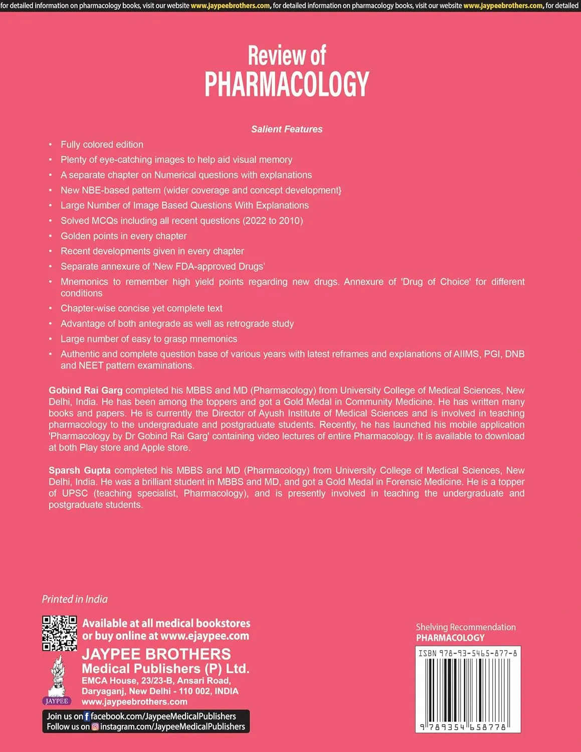 Garg Review of Pharmacology, 16th Ed
