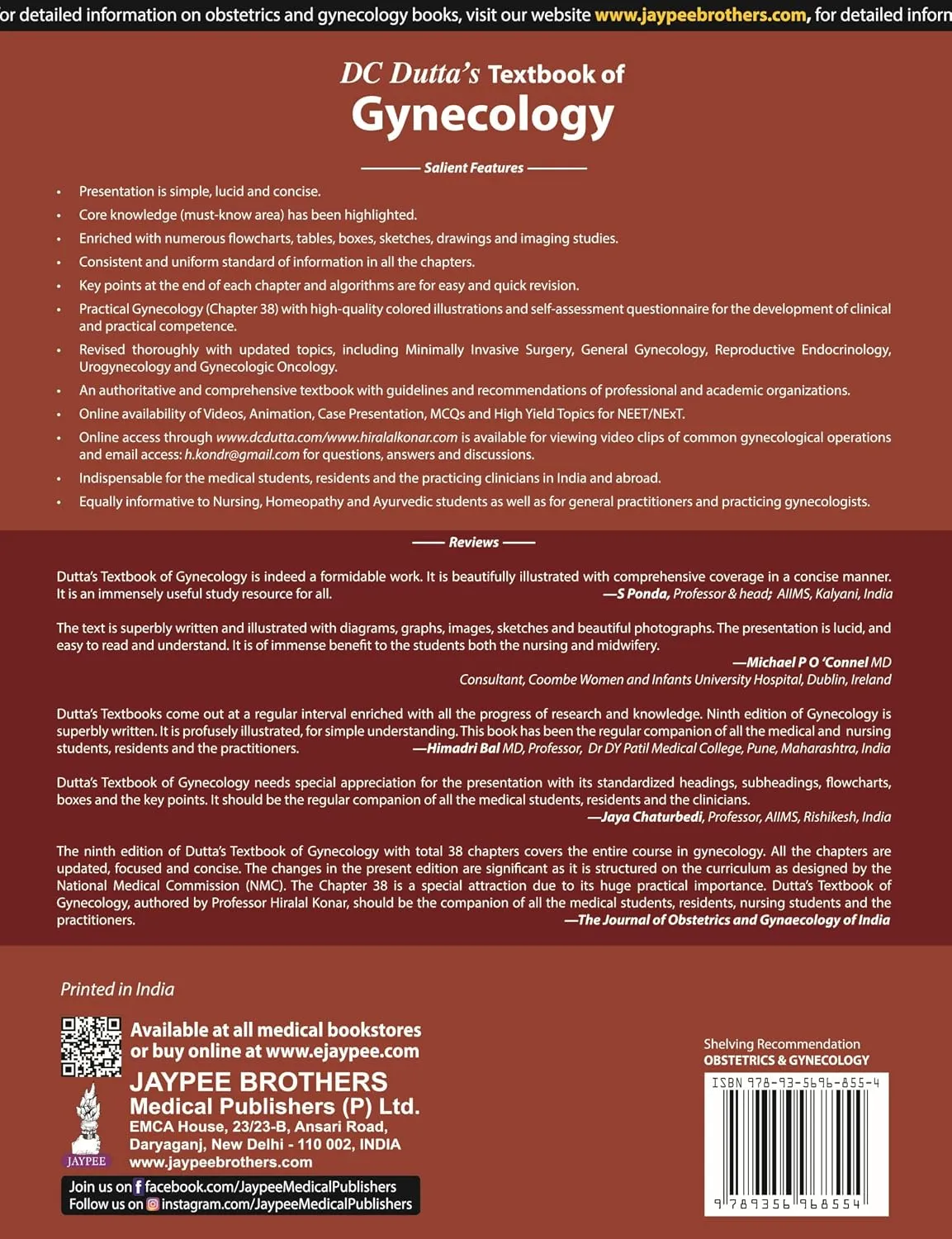 DC Dutta's Gynecology, 9th Ed