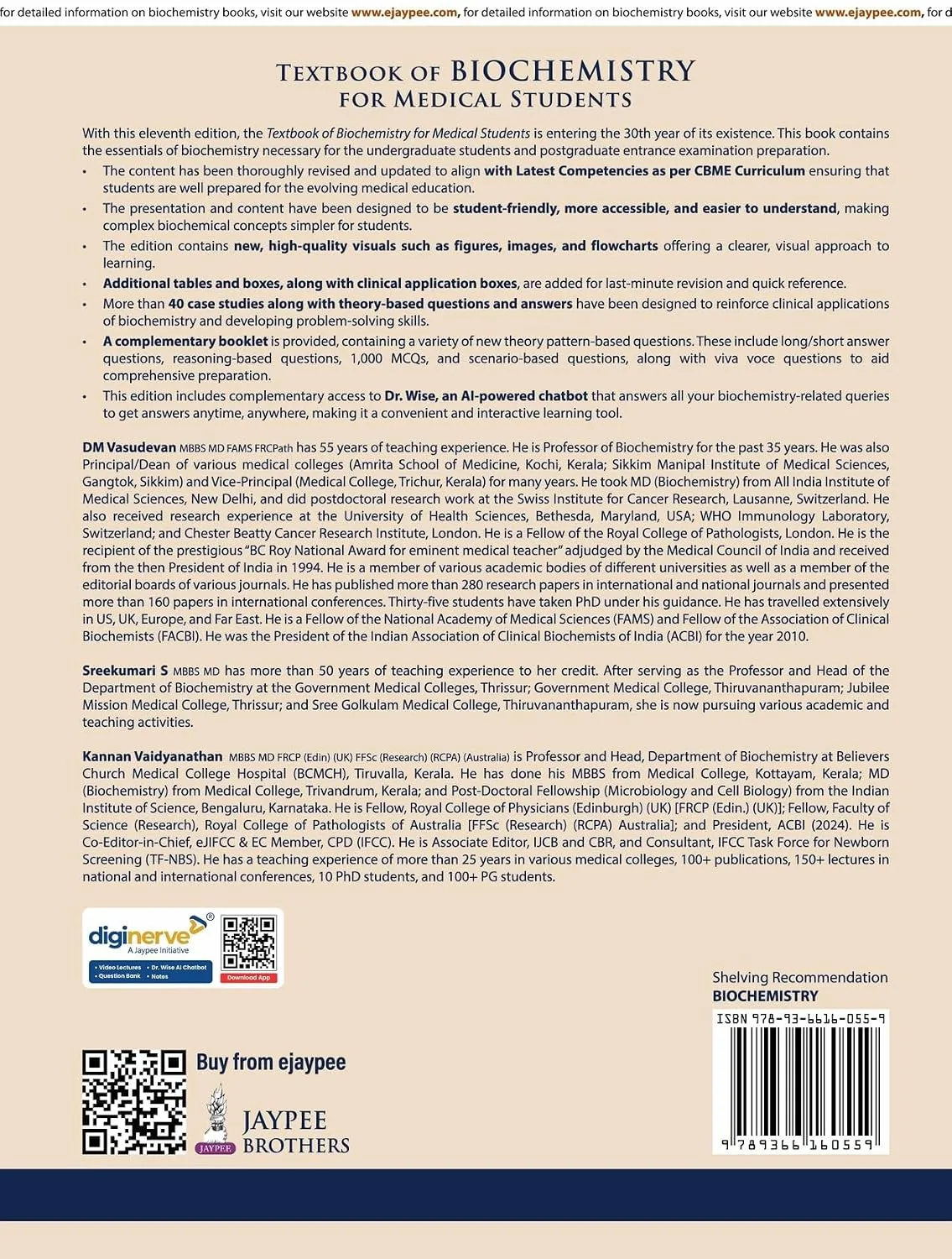 Vasudevan Biochemistry, 11th Ed