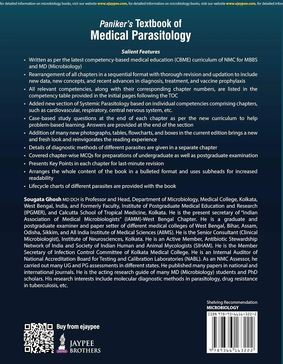 Paniker's Medical Parasitology, 10th Ed
